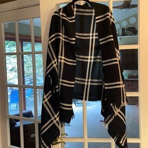 J Crew navy and white shawl